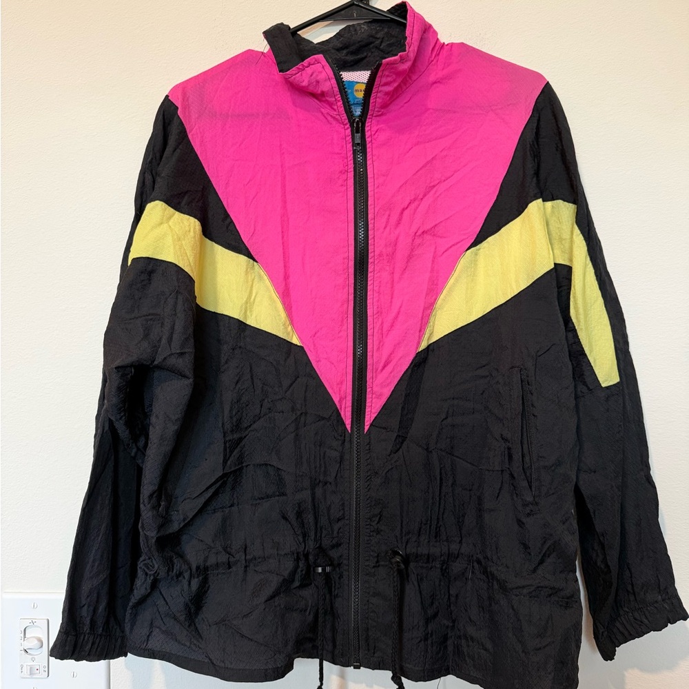 Women's Black, Pink, and Yellow Jacket